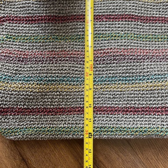The Sak Bag Mutlicolor Stripe Woven Crochet Shoulder Bag Zip Closure Purse Bag - Picture 5 of 12